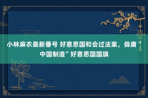 小林麻衣最新番号 好意思国和会过法案，毋庸“中国制造”好意思国国旗