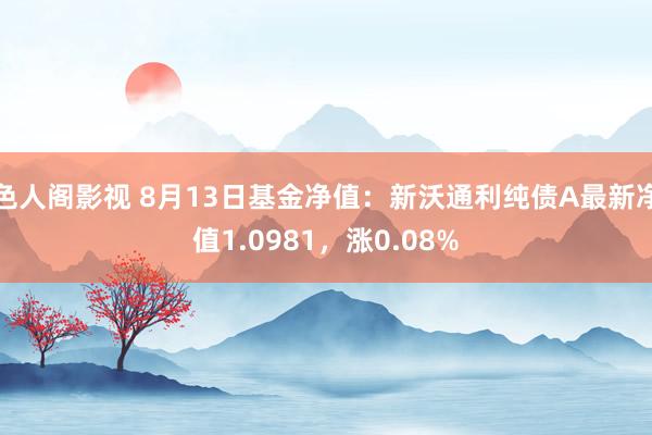 色人阁影视 8月13日基金净值：新沃通利纯债A最新净值1.0981，涨0.08%