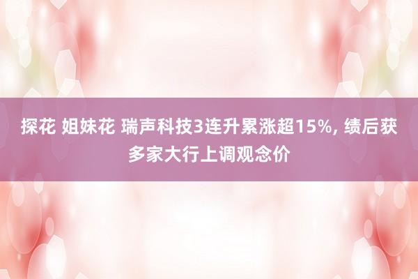 探花 姐妹花 瑞声科技3连升累涨超15%， 绩后获多家大行上调观念价