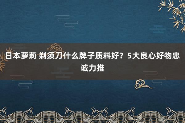 日本萝莉 剃须刀什么牌子质料好？5大良心好物忠诚力推