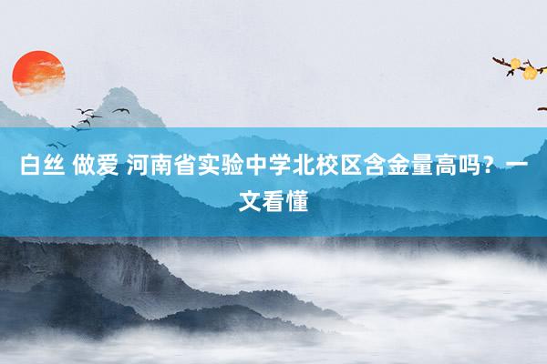 白丝 做爱 河南省实验中学北校区含金量高吗？一文看懂